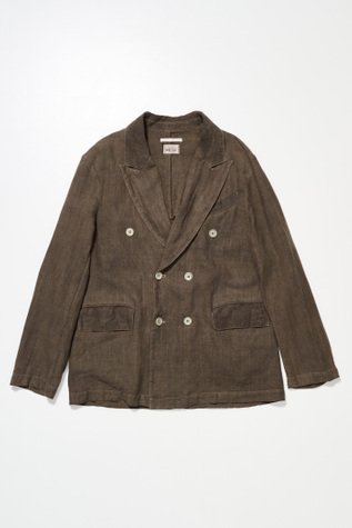 Unconstructed Db Blazer Tan Linen OD Black