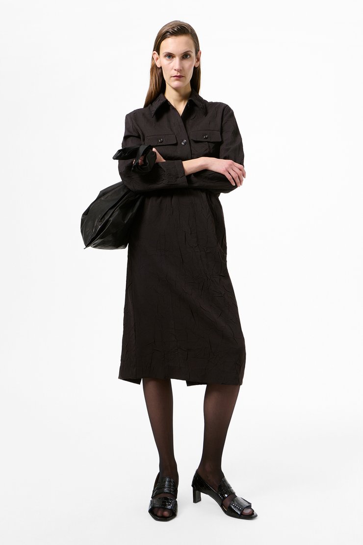 Crush Skirt Obscura Brown Imprint Wool