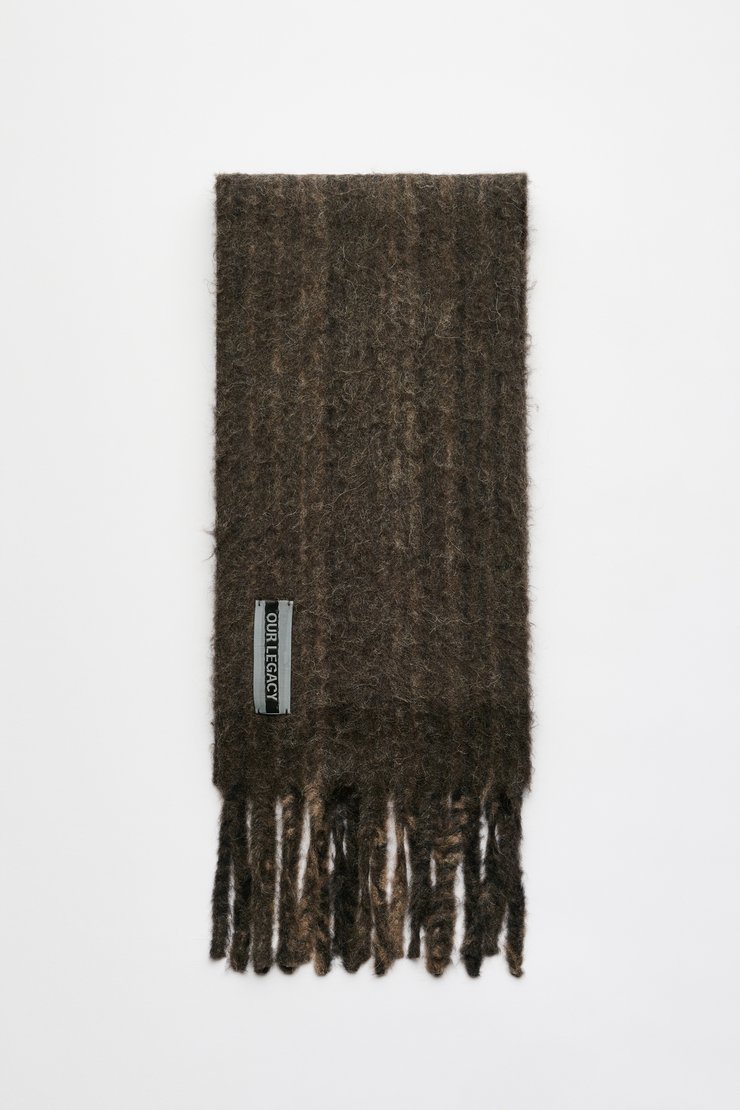 Estate Scarf Choco Pressed Wave Alpaca