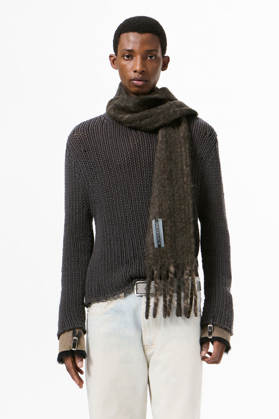 Our Legacy - Estate Scarf Choco Pressed Wave Alpaca