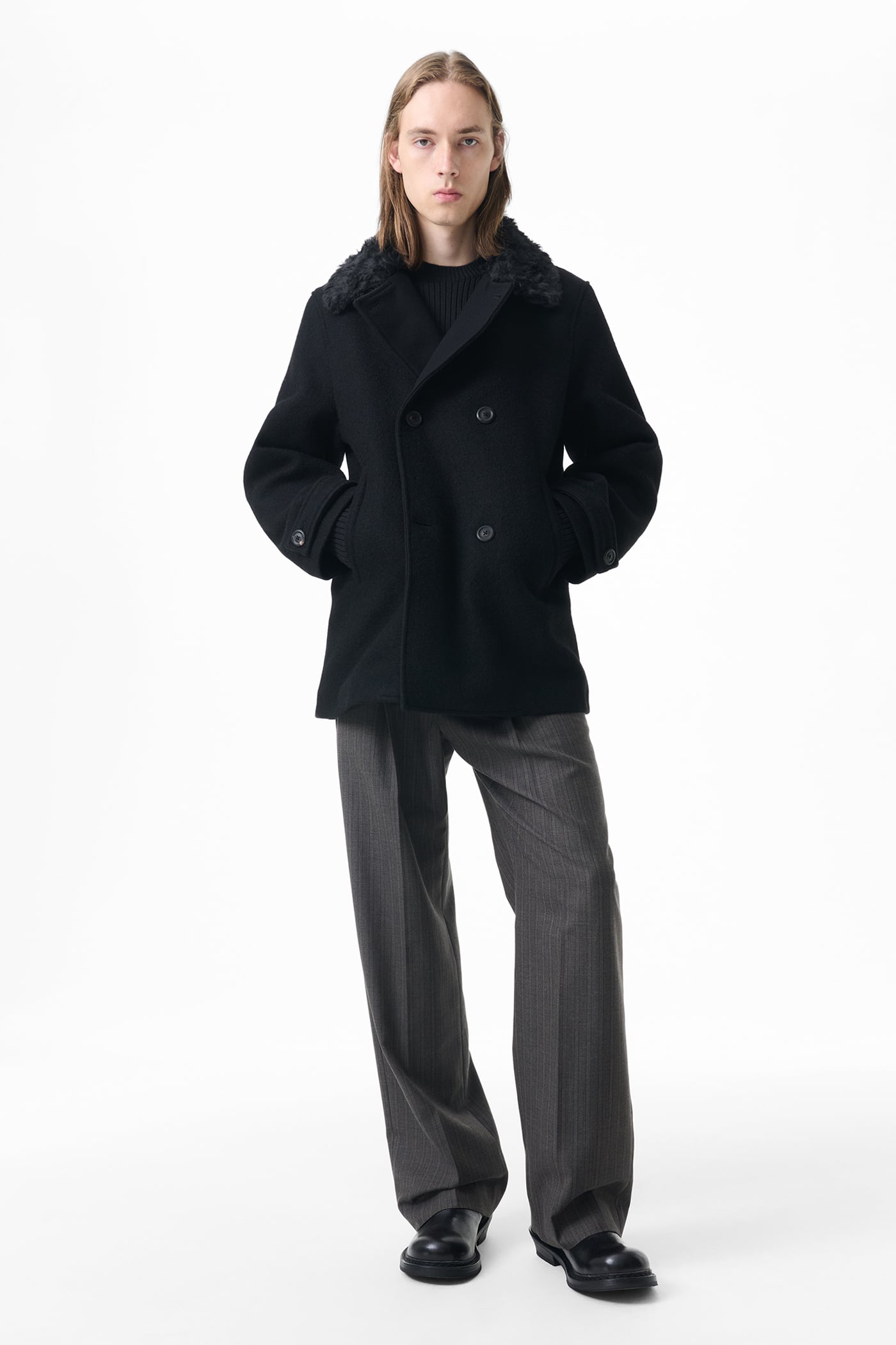 OUR LEGACY Peacoat ピーコート サイズ44 Our Legacy - Wage Peacoat Black Stamped Wool