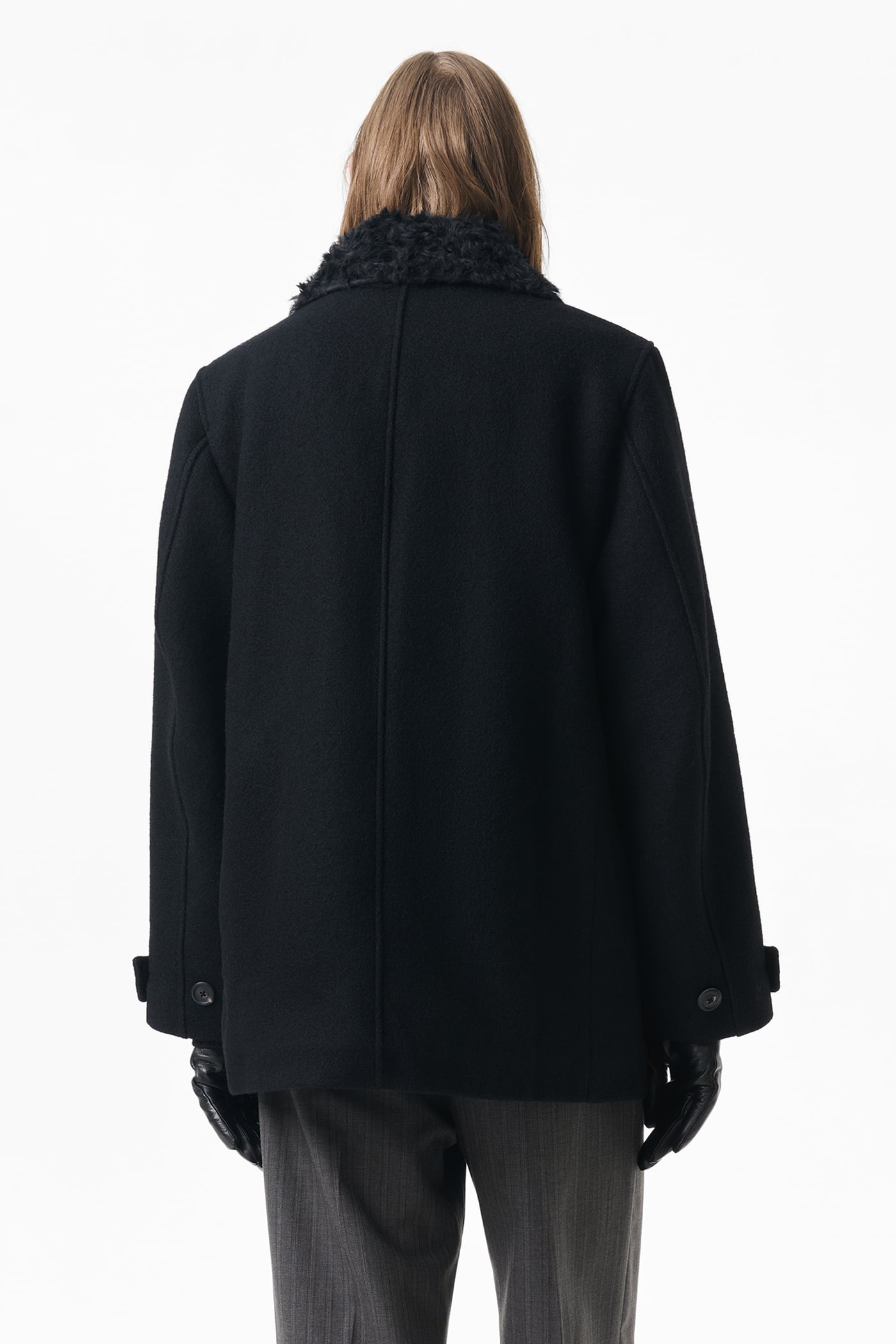 Our Legacy - Wage Peacoat Black Stamped Wool