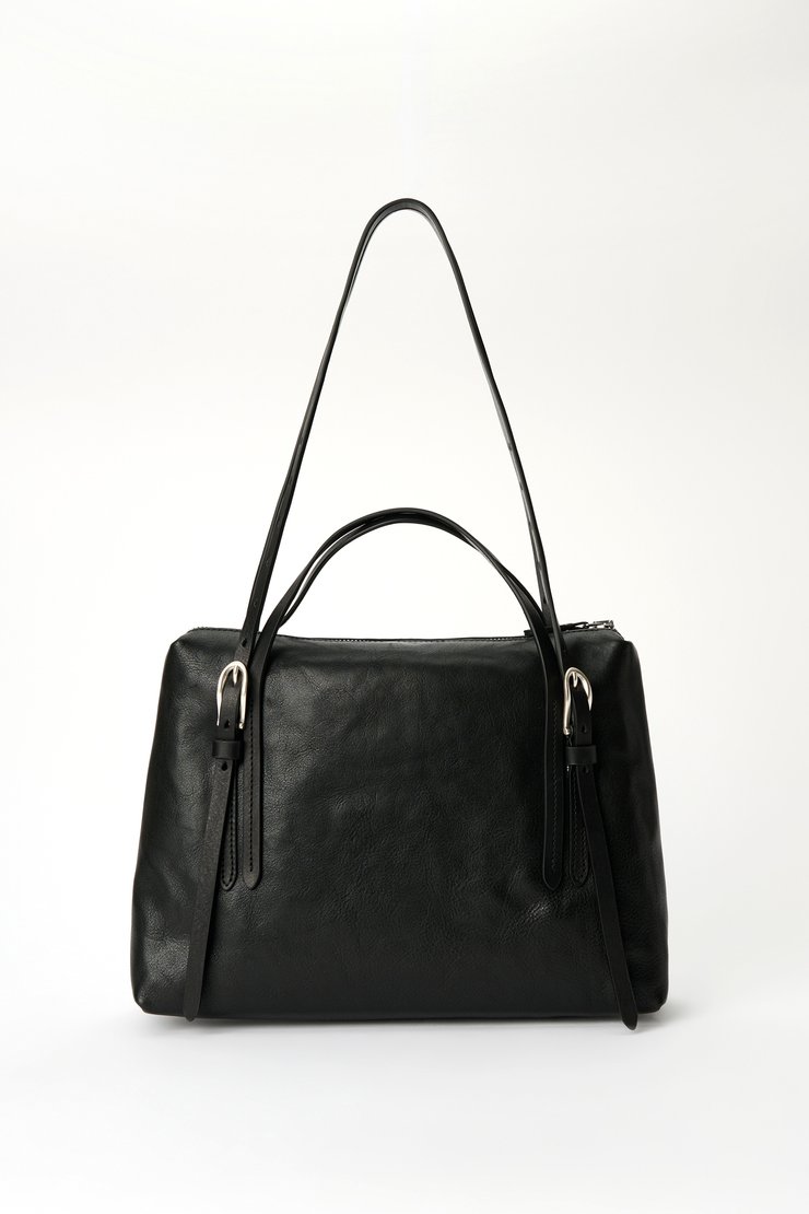 Lever Shoulder Bag Tire Black Forever Cowhide