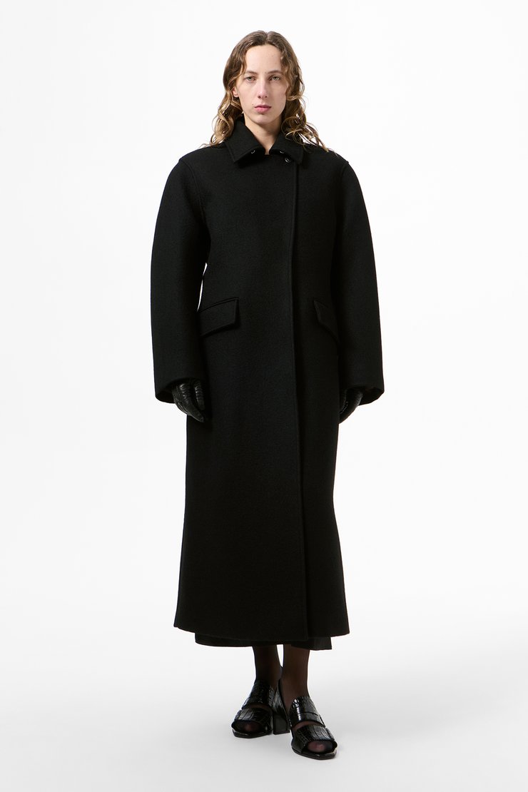 Boulevard Coat Black Stamped Wool