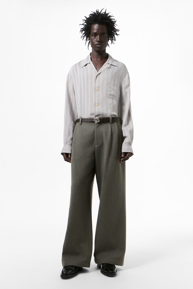 Bridge Chino Night Pine Fishbone Bound Wool