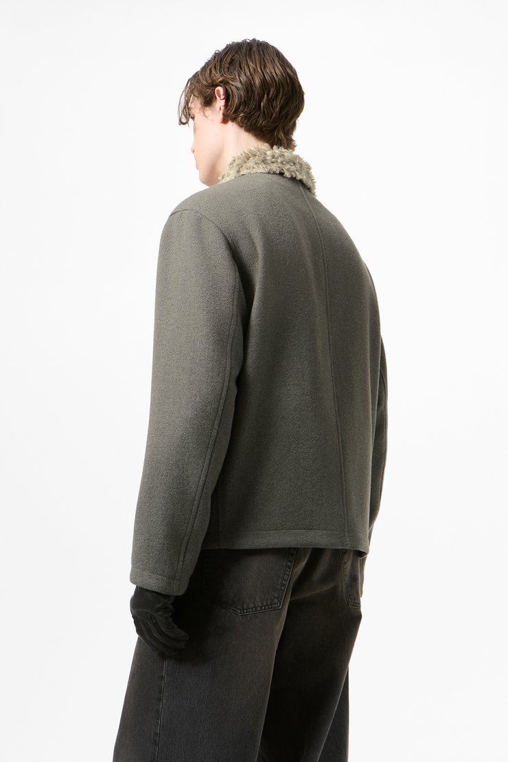 Our Legacy - Full Zip Jacket Smoky Black Dry Shearling