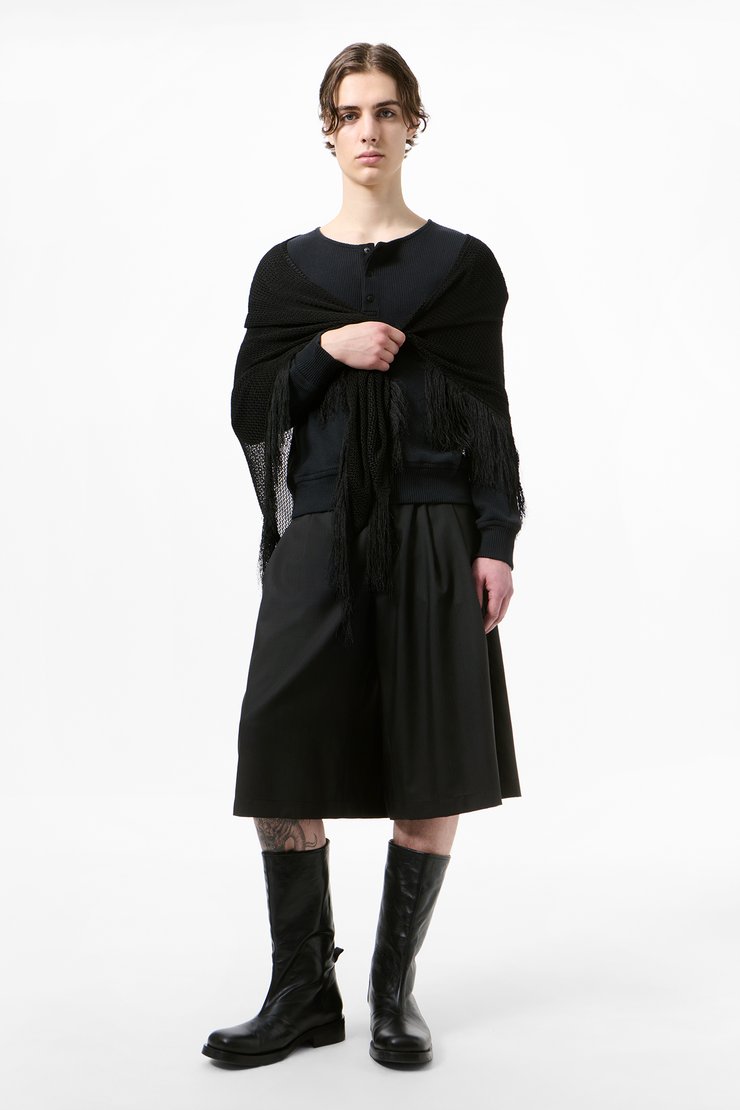 Split Shorts Void Black Veil Wool