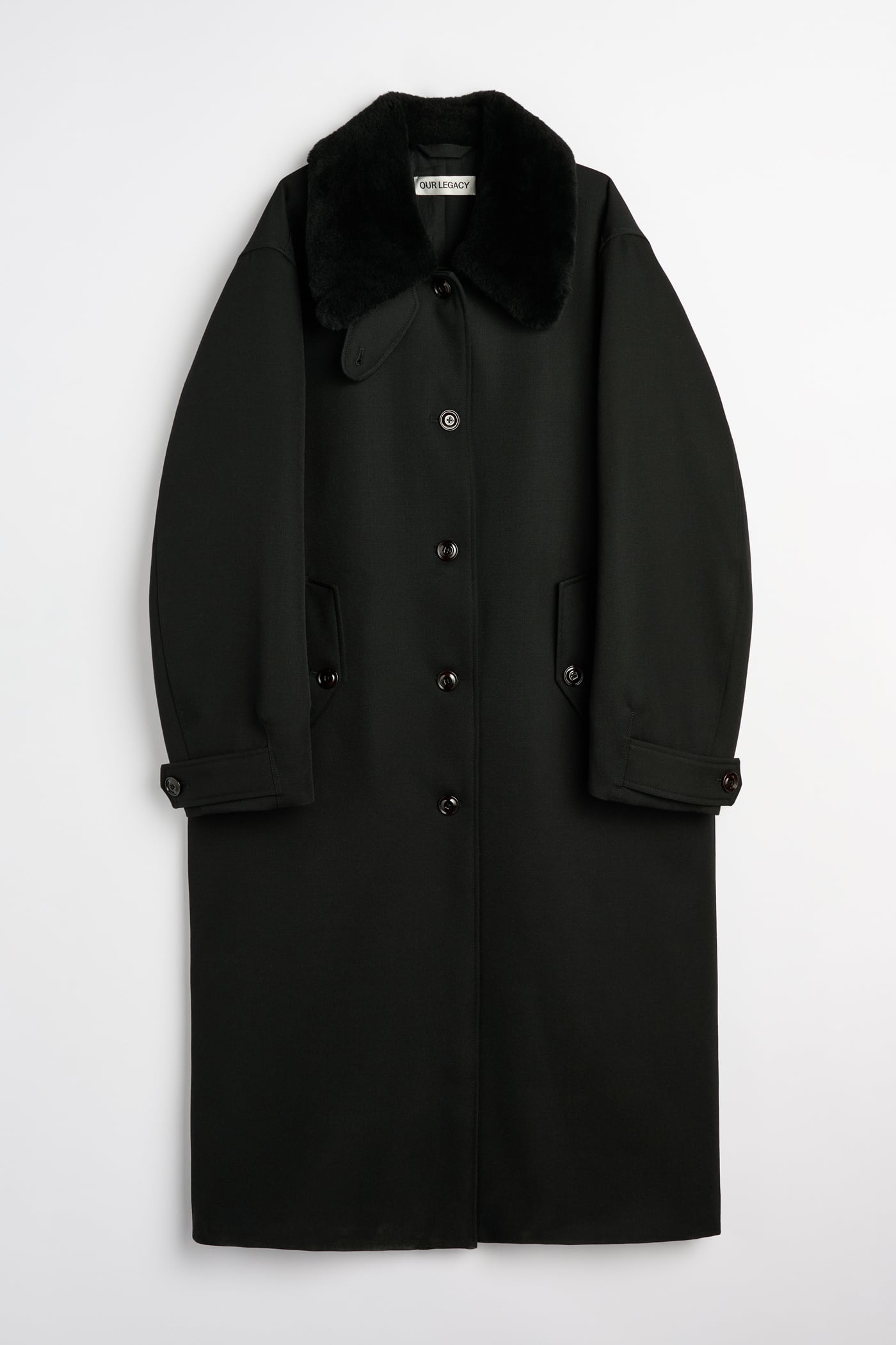 OUR LEGACY MANTA COAT 40 ブラック Our Legacy - Manta Coat Black Hairy Wool
