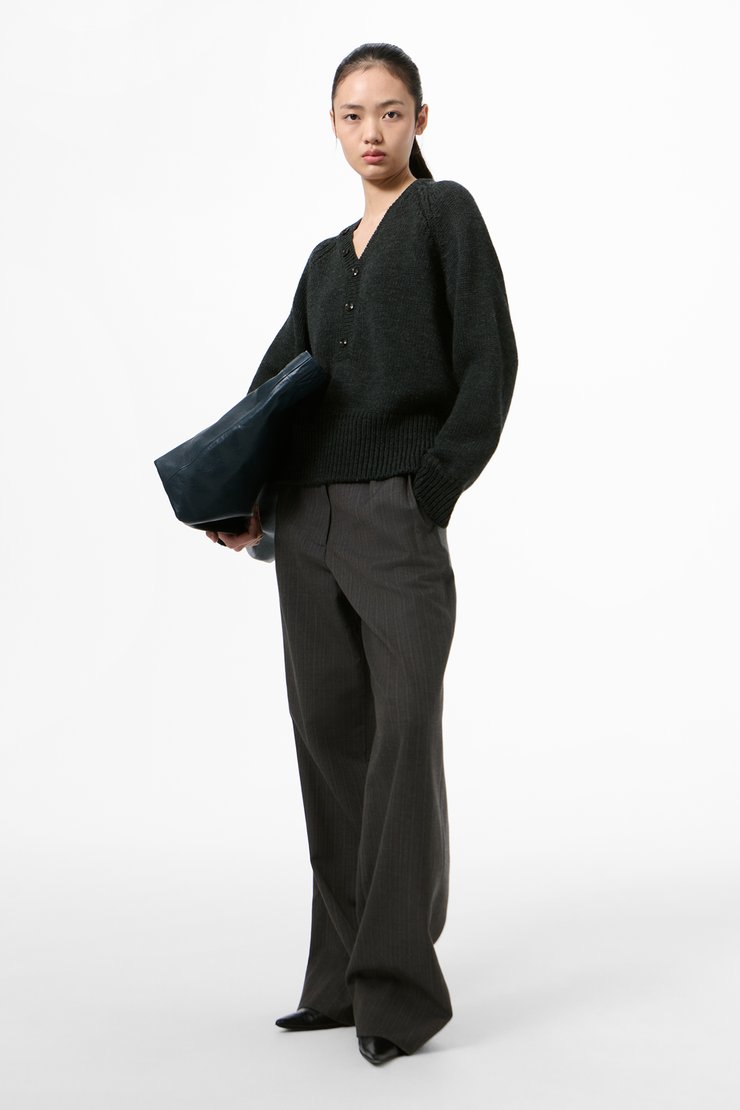 Country Henley Charcoal Dry Merino Wool
