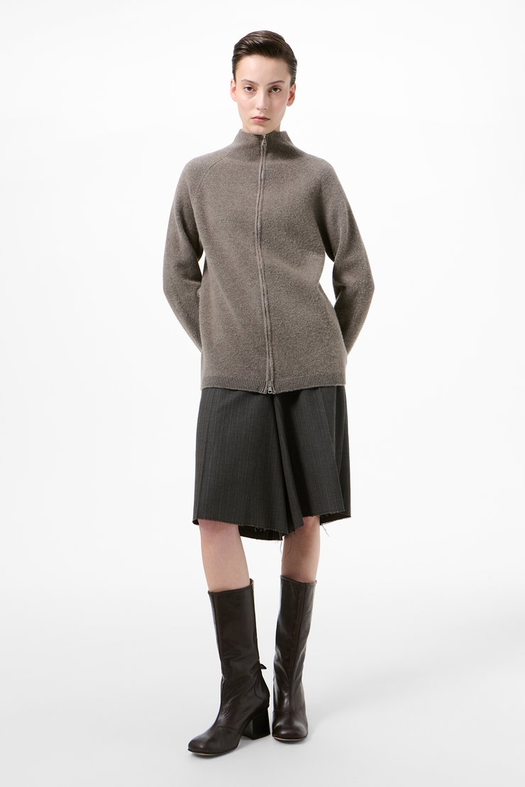 Dash Zip Cardigan Mud Spray Dye Cherub Wool