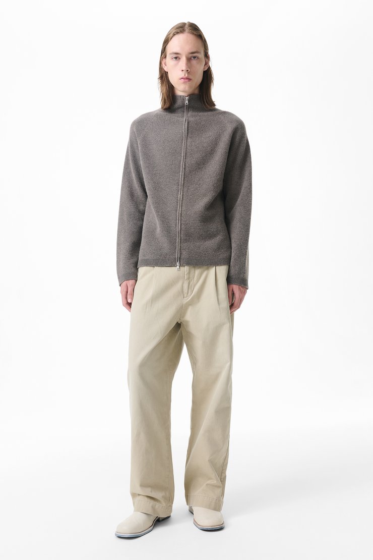 Our Legacy - Line Zip Cardigan Mud Spray Dye Cherub Wool