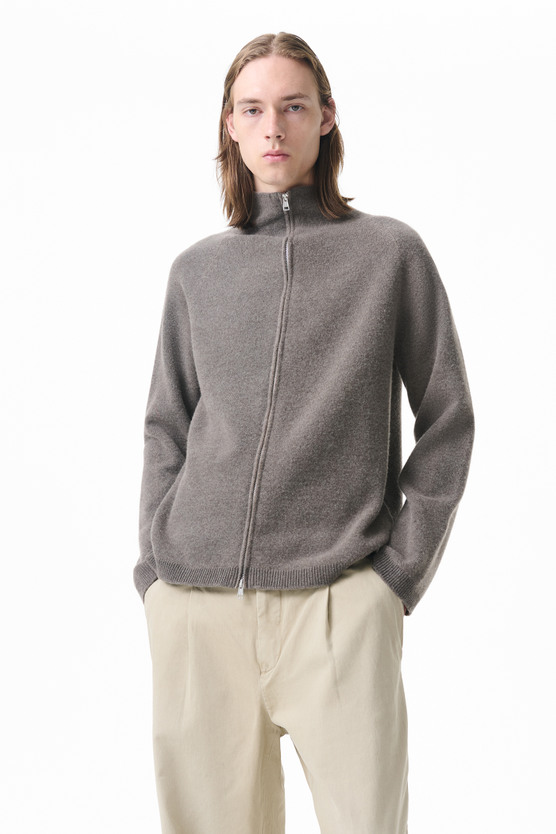 Our Legacy - Line Zip Cardigan Mud Spray Dye Cherub Wool