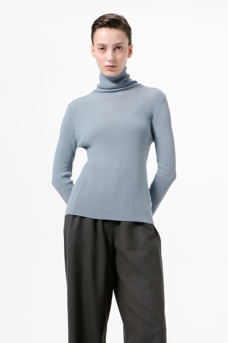 Slim Funnel Cold Blue Superfine Merino