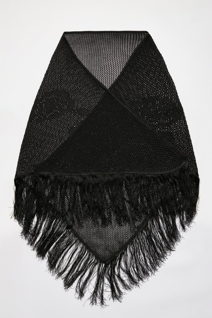 Triangle Scarf Black Smooth Viscose