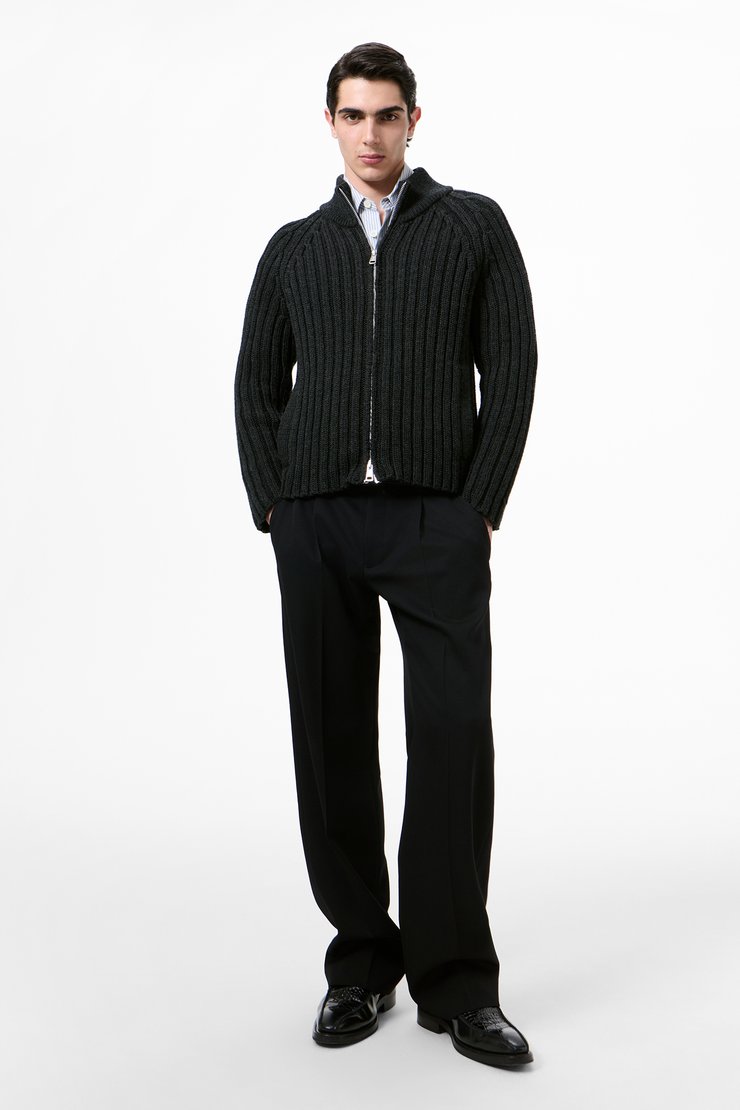 Ultra Zip Funnel Charcoal Dry Merino Wool