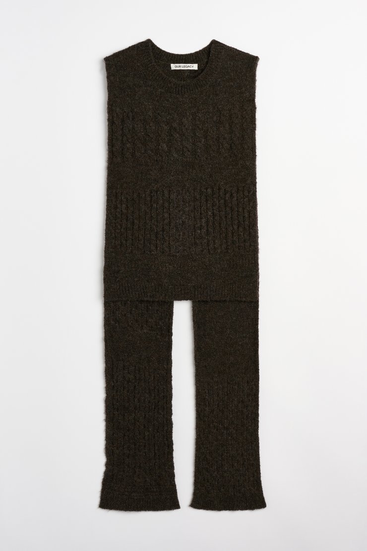 Wrap Scarf Plum Brown Blur Stitch Alpaca