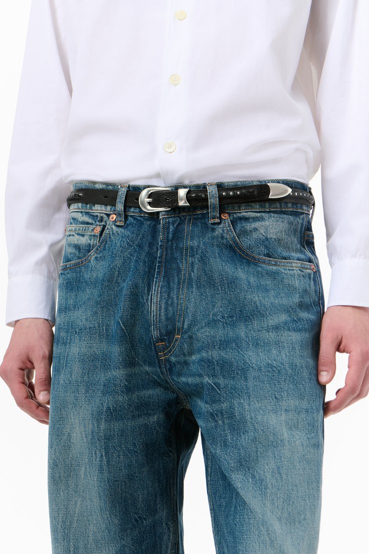 Our Legacy - 2 cm Belt Shadow Berry Leather