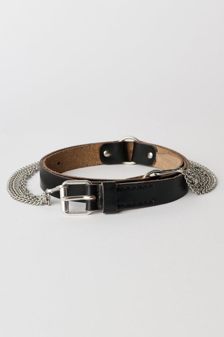 Chain Belt Black Chromexcel Leather