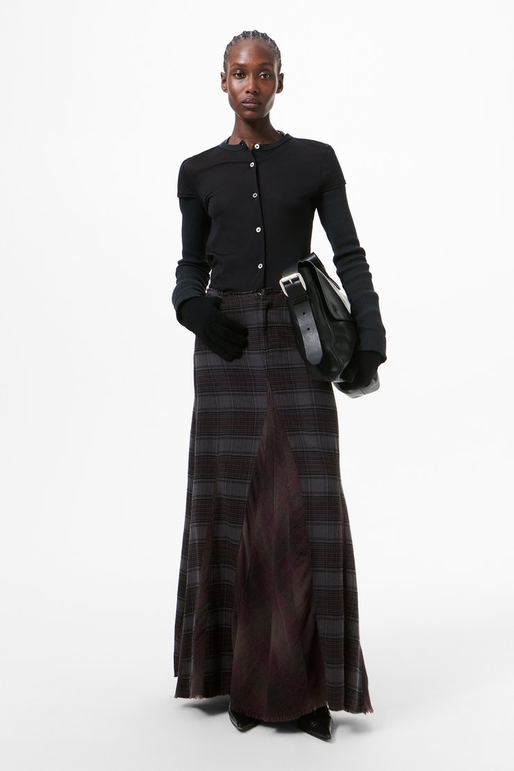 Rebel Skirt Dusty Merlot Check Flannel