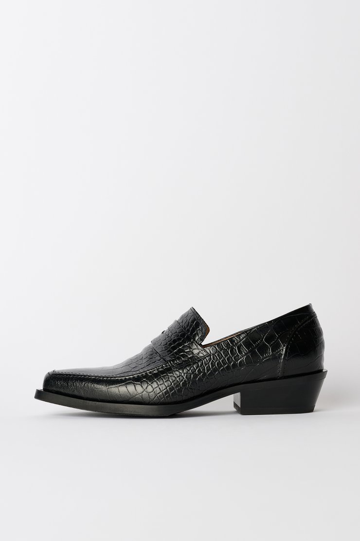 our legacy CYPHER LOAFER ブラック 41 Our Legacy - Cypher Loafer Sombre Satin Bovine
