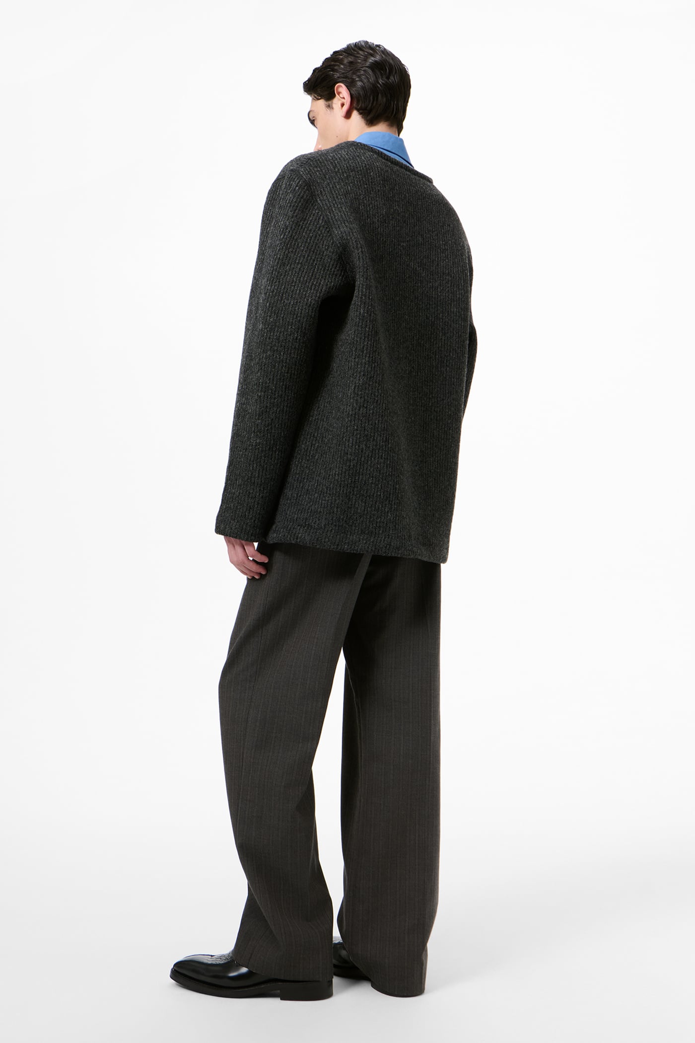 Our Legacy - Liner Cardigan Frosted Charcoal Press Wool