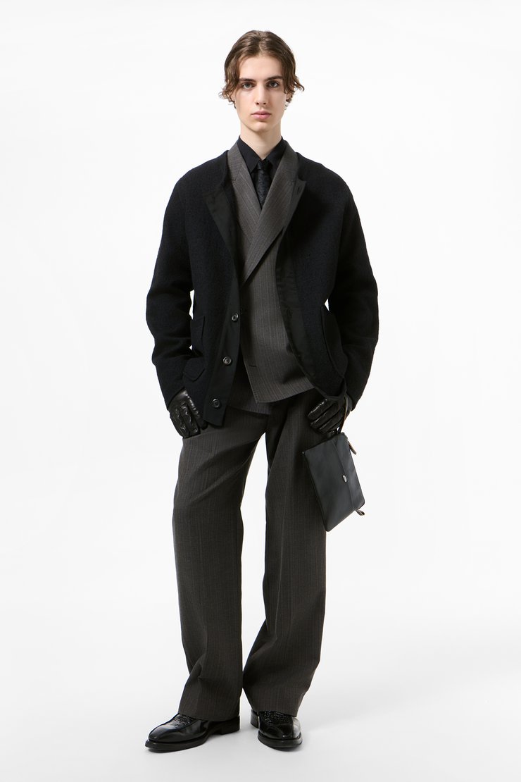 Liner Cardigan Ritual Black Mesh Wool