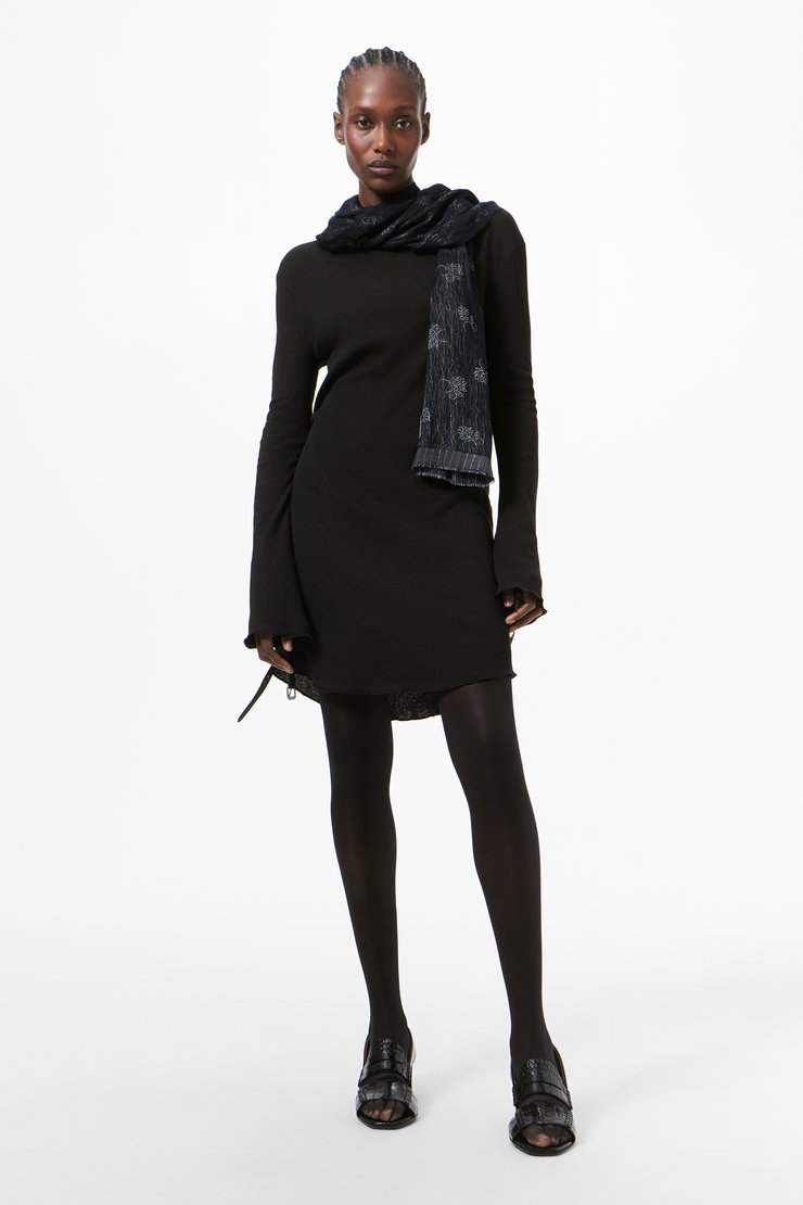 Two Face Dress Charred Shade Ripple Rib