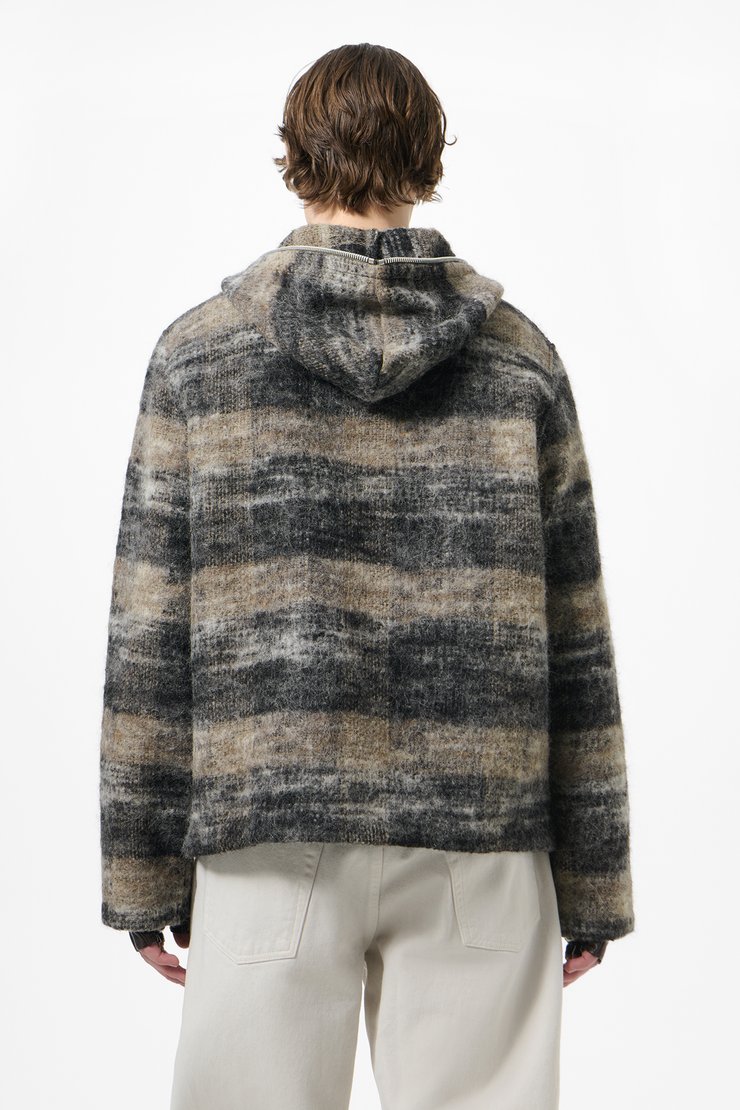 Our Legacy - Full Zip Hood Mole Grey Hairy Wool