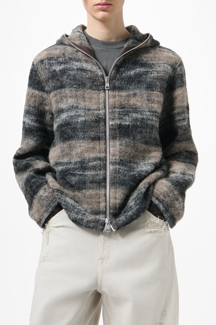 Our Legacy - Full Zip Hood Night Woods Check Lofty Wool