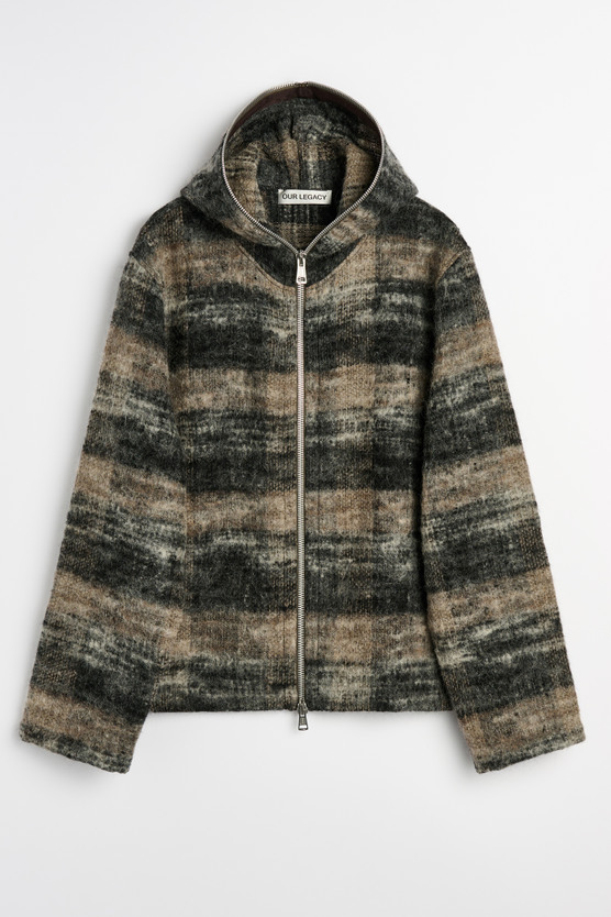 Our Legacy - Full Zip Hood Night Woods Check Lofty Wool