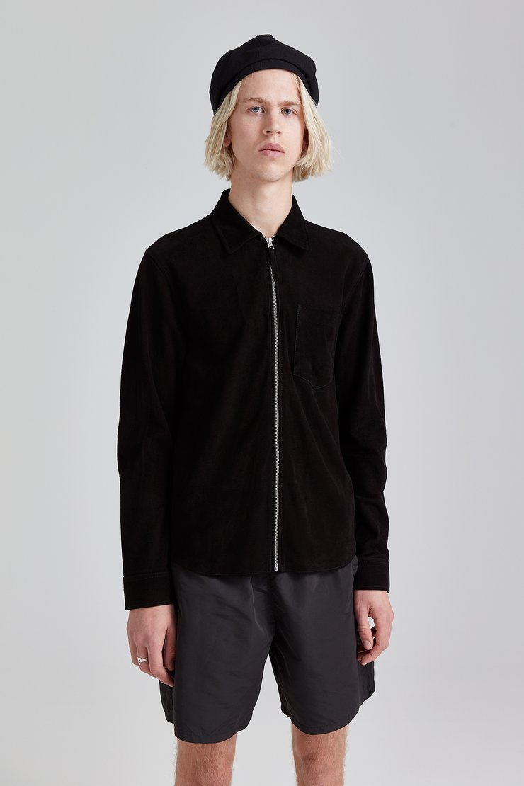 Suede Zip Shirt