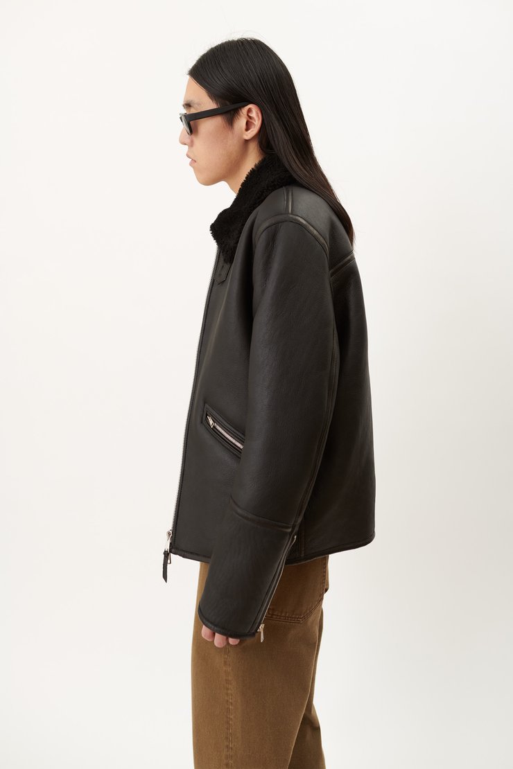 our legacy flight jacket black shearling