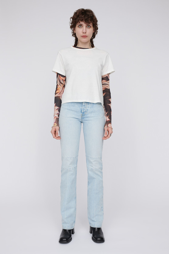 Tシャツ・カットソー OUR LEGACY Woman T-Shirt White W2256SW WHITE Our Legacy - Tour Longsleeve Raw White Band Jersey