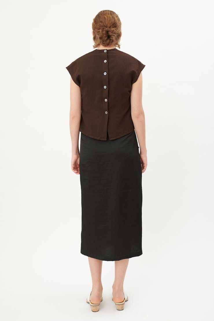 Apron Skirt Black Cotton Silk Our Legacy