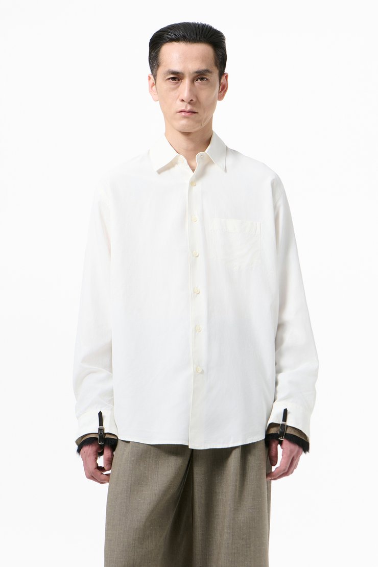 OUR LEGACY INITIAL SHIRT アワーレガシー　ホワイトシャツ Our Legacy - Initial Shirt Off White Fine Silk