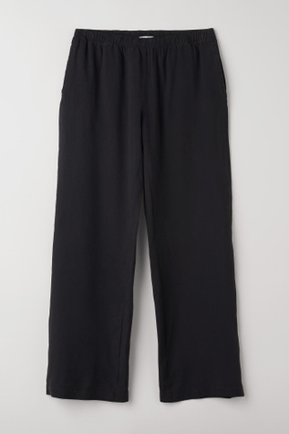 Flow Trousers Black Fine Silk