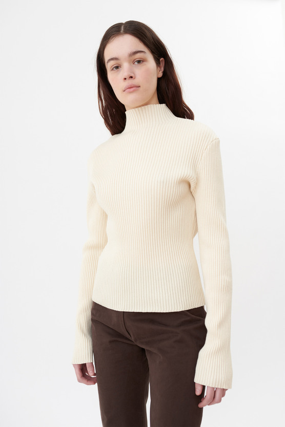 white cotton turtleneck