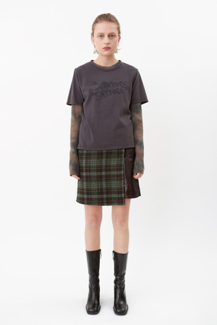 Wrap Skirt Brown Check Mix