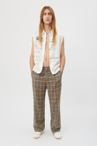 Borrowed Chino Check Wool Linen