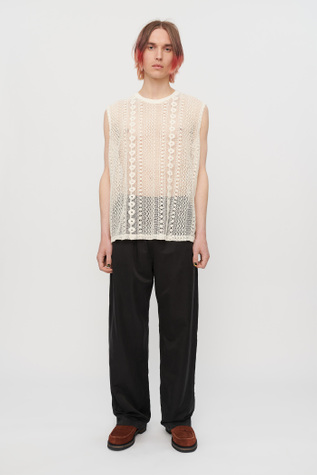 Reduced Trousers Black Cotton Silk