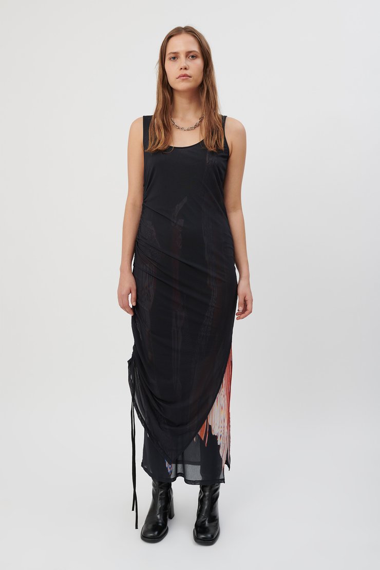 DOUBLE LAYER JERSEY DRESS