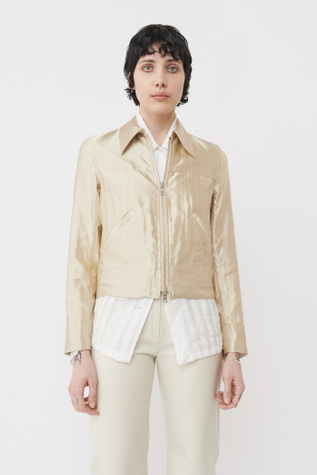 Reworked Velo Jacket Beige Stripe