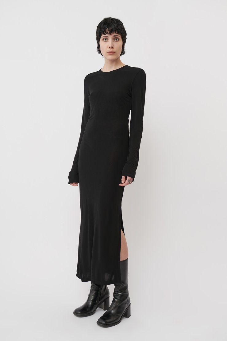 RIB DRESS LONG SLEEVE