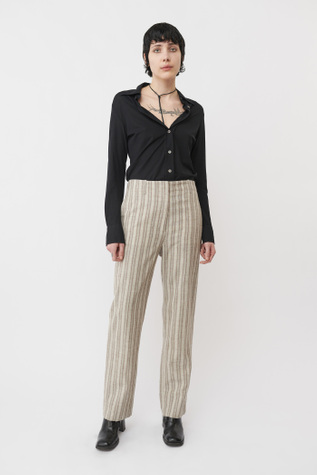 Service Trouser Light Check Cotton Wool