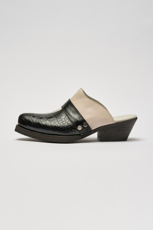 Manta Mule Black Crocodile Leather