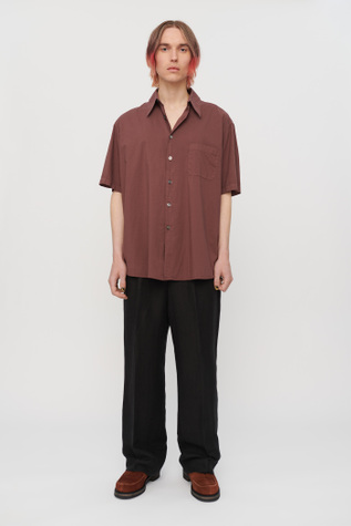 Borrowed Shortsleeve Shire Burgundy Voile