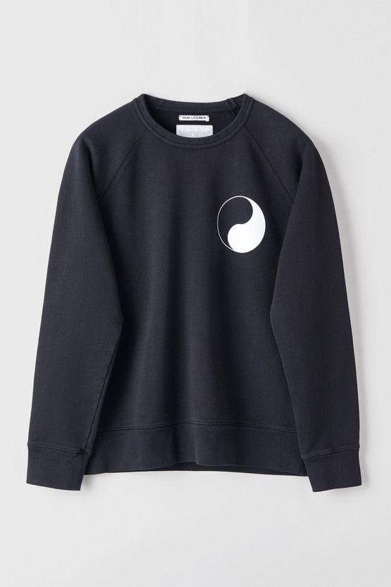 Our Legacy - Work Shop Sweat Black Overdyed Yin Yang Print