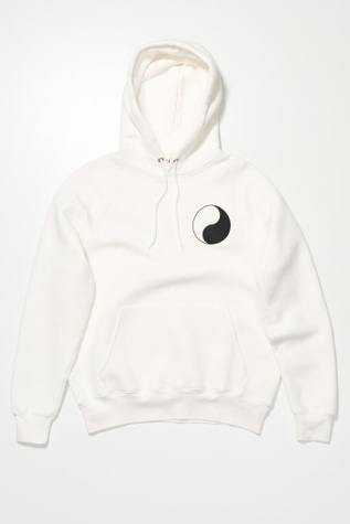 Work Shop Hood White Yin Yang Print