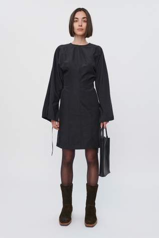 Bat Dress Black Cupro Cotton