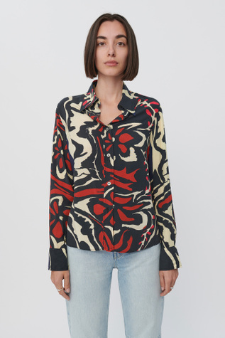 70S Line Shirt Psychedelic Flower Print